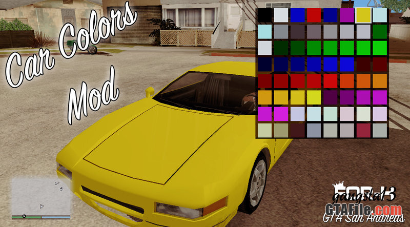 Car color mod for GTA: San Andreas